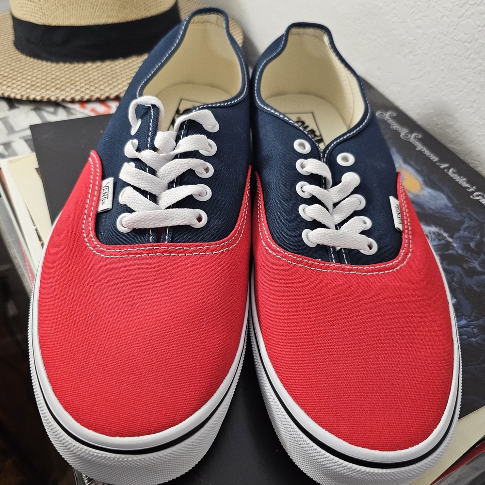 Vans Men's Bold Red and Navy Sneakers Sz 12 Never Worn